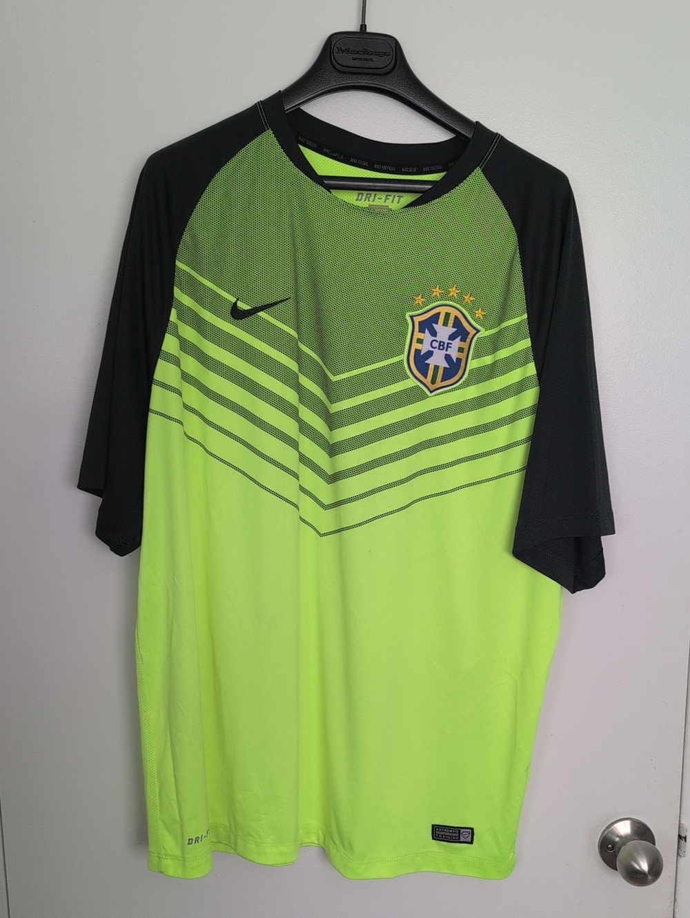 Nike Men’s Brazil Training Jersey - Neon Green & Black XXL